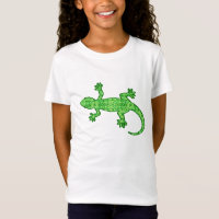 Tribal batik Gecko - lime and emerald green