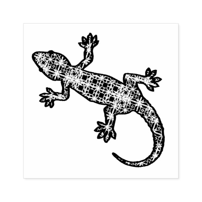 Tribal batik Gecko / Lizard Rubber Stamp (Imprint)