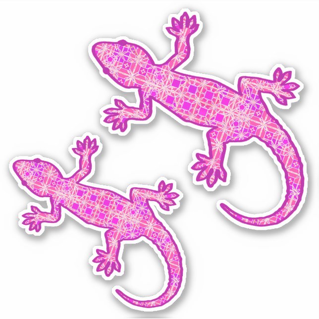 Tribal batik Gecko, Orchid and Shell Pink (Front)