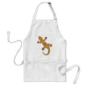Tribal batik Gecko - rust, amber and tan Standard Apron