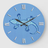 Tribal batik Gecko - soft denim blue