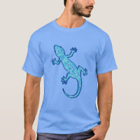 Tribal batik Gecko - soft denim blue