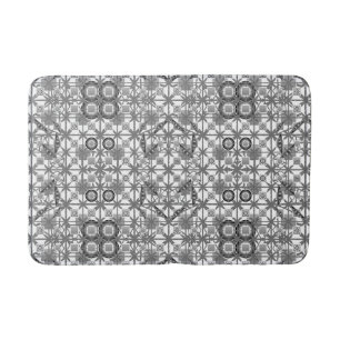 Tribal Batik - grey / grey, black and white Bath Mat