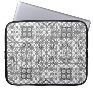 Tribal Batik - grey / grey, black and white Laptop Sleeve