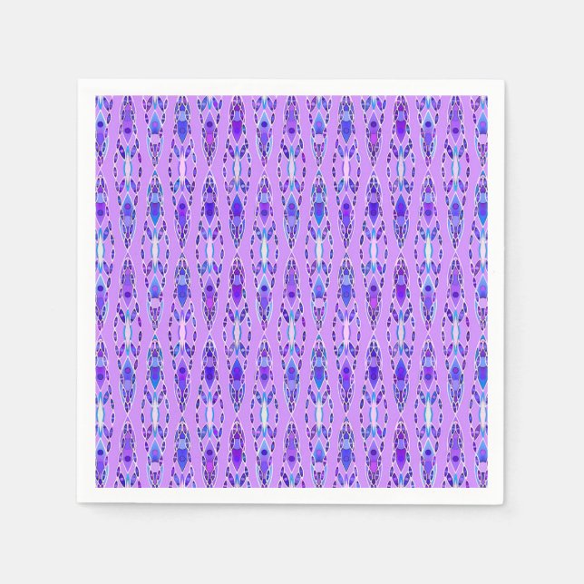 Tribal Batik - Lavender, Blue and Violet Napkin (Front)