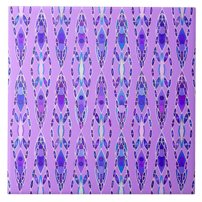 Tribal Batik - Lavender, Blue and Violet Tile (Front)