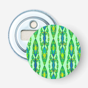 Tribal Batik - Mint, Emerald Green and Blue Bottle Opener