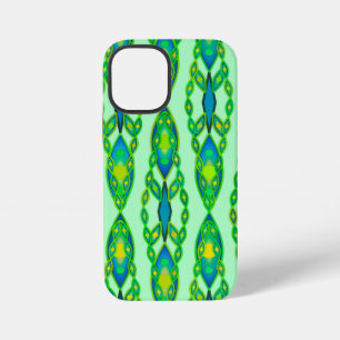 Tribal Batik - Mint, Emerald Green and Blue iPhone 12 Mini Case