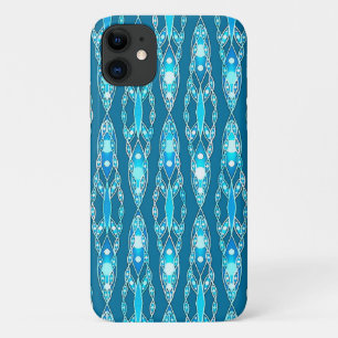Tribal Batik - Ocean Blue and Aqua iPhone 11 Case