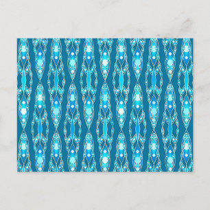Tribal Batik - Ocean Blue and Aqua Postcard