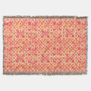 Tribal Batik - orange, coral pink and fuchsia Throw Blanket