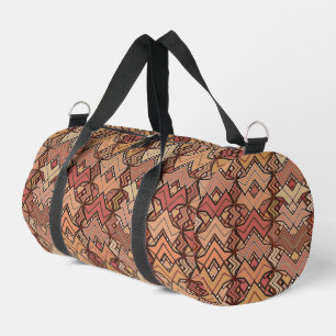 Tribal Batik Print, Brown, Rust and Earth Tones  Duffle Bag