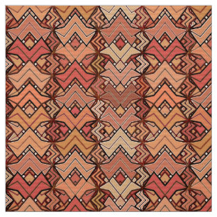 Tribal Batik Print, Brown, Rust and Earth Tones Fabric