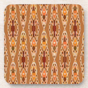 Tribal Batik - Rust, Terracotta and Beige Coaster