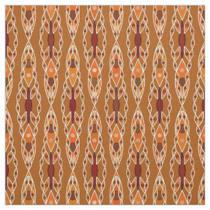 Tribal Batik - Rust, Terracotta and Beige Fabric