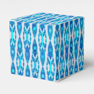Tribal Batik - Sapphire Blue and Silver Grey Favour Box
