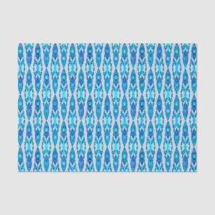 Tribal Batik - Sapphire Blue and Silver Grey Tissue Paper