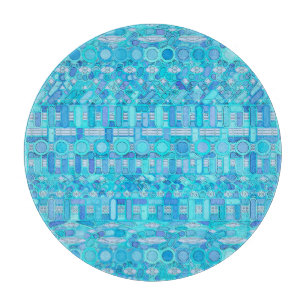 Tribal Batik - shades of blue Cutting Board