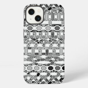 Tribal Batik - shades of grey / grey iPhone 13 Case