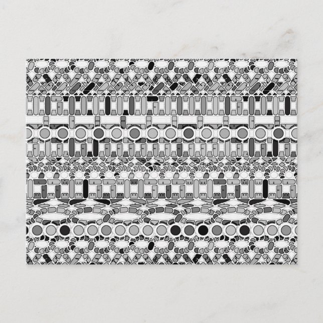Tribal Batik - shades of grey / grey Postcard (Front)