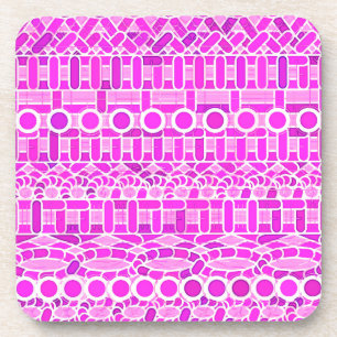 Tribal Batik - shades of orchid and violet Coaster