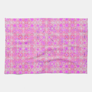 Tribal Batik - shades of pink and orchid Tea Towel
