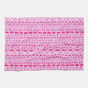 Tribal Batik - shades of pink Tea Towel