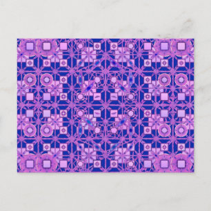 Tribal Batik - shades of purple Postcard