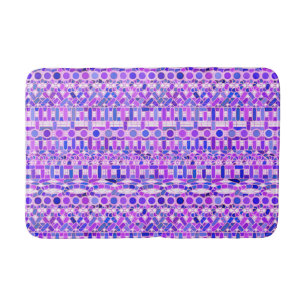 Tribal Batik - shades of violet purple Bath Mat
