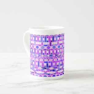 Tribal Batik - shades of violet purple Bone China Mug
