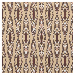 Tribal Batik - Tan, Dark Brown and Cream Fabric
