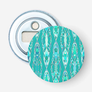 Tribal Batik - Turquoise and Aquamarine Bottle Opener