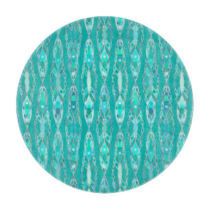 Tribal Batik - Turquoise and Aquamarine Cutting Board