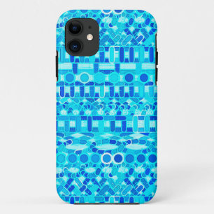 Tribal Batik - turquoise, aqua and cobalt blue Case-Mate iPhone Case