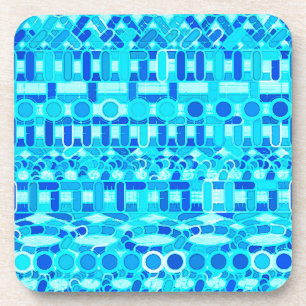 Tribal Batik - turquoise, aqua and cobalt blue Coaster