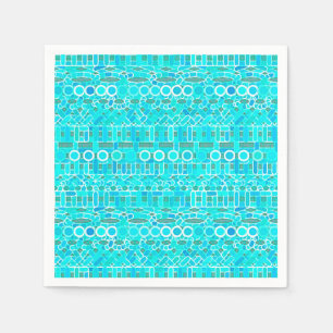 Tribal Batik - turquoise, aqua and grey Napkin