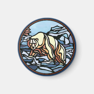 Tribal Bear Art Fridge Magnet Wildlife Art Magnets