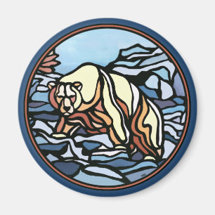 Tribal Bear Art Fridge Magnet Wildlife Art Magnets