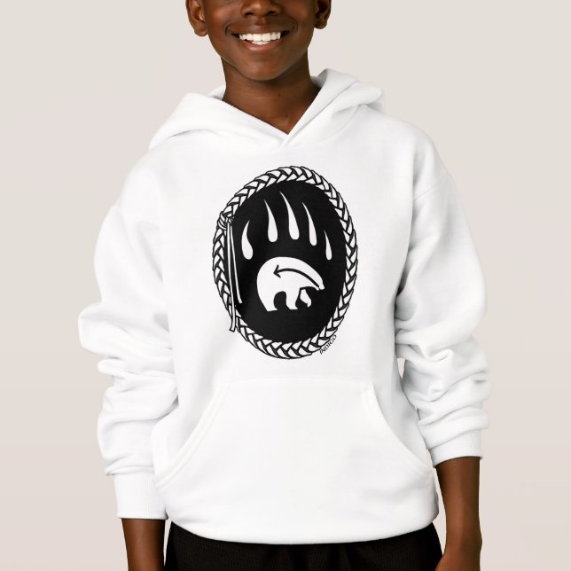 Tribal Bear Art Kids Hoodie Bear Claw Kids Hoodie (Front)