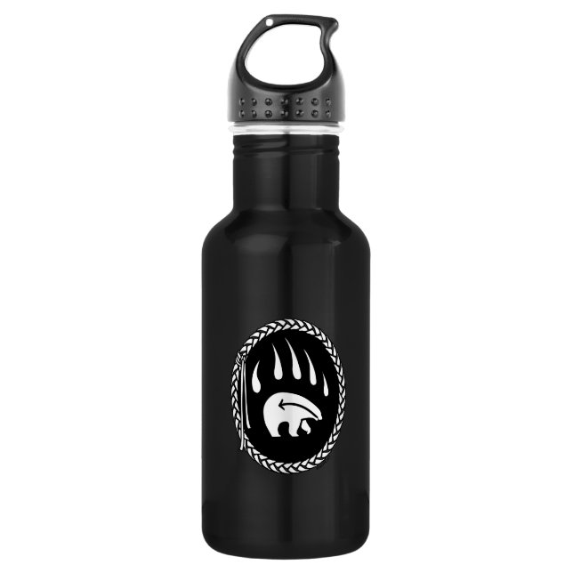 Tribal Bear Art Native Bear Art 532 Ml Water Bottle (Front)