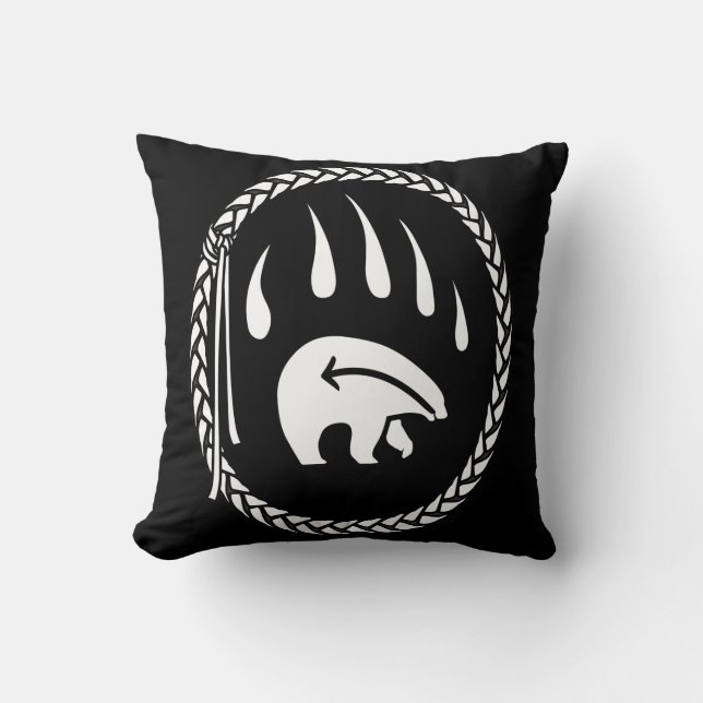 Tribal Bear Art Pillow First Nations Bears Pillow (Front)