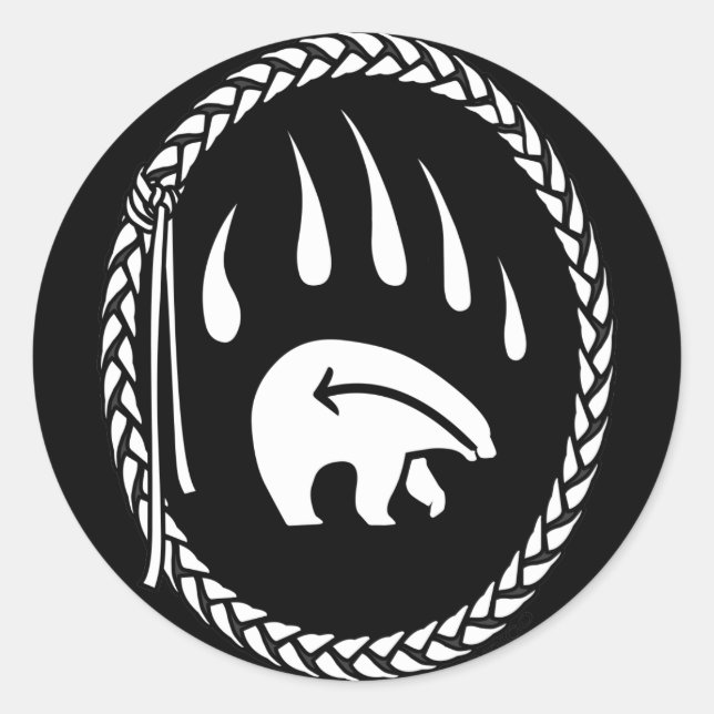 Tribal Bear Art Stickers First Nations Bear Gifts (Front)
