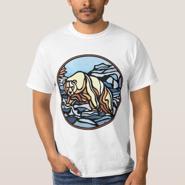 Tribal Bear Art T-shirt Polar Bear Men's Shirt (Front)