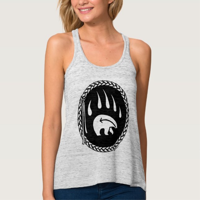 Tribal Bear Art Tank Top Bear Claw Ladies Shirt (Front)