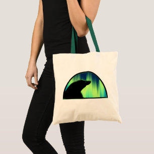 Tribal Bear Art Tote Bags Northern Lights Bear Bag