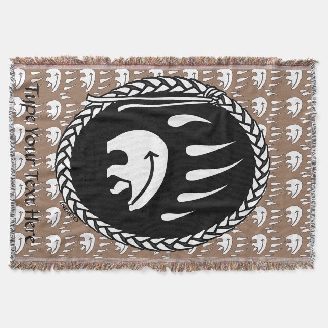 Tribal Bear Blanket Native Bear Claw Throw Blanket (Front)