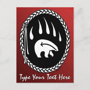 Tribal Bear Claw Postcard Custom Native Postcards