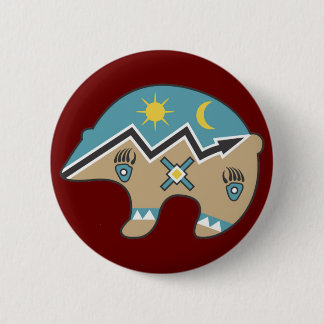 Tribal Bear Design 6 Cm Round Badge
