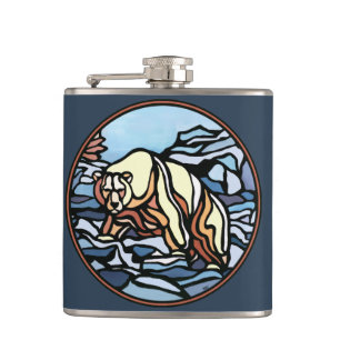 Tribal Bear Flask Custom Native Bear Drink Flask