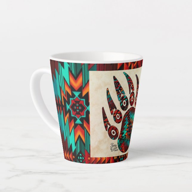 Tribal Bear Paw Latte Mug (Left Angle)